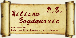 Milisav Bogdanović vizit kartica